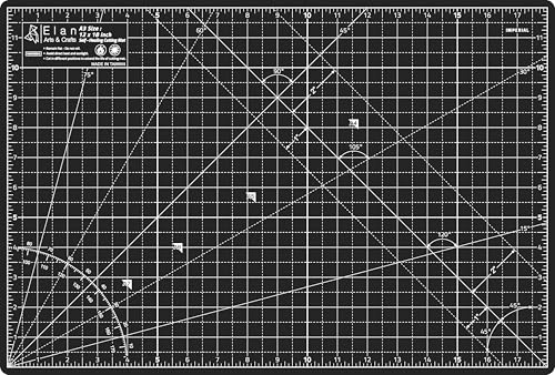 Elan Cutting Mat A3 Black & Taupe, Self Healing Cutting Mat 12x18 Inch, 5-Ply Craft Board Black, Hobby Board for Crafts 12x18 Inch - style: 18 x 12"