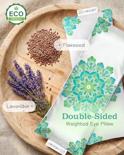 Hihealer Lavender Eye Pillow for Relaxation, Yoga, Sleep, Weighted Eye Mask - color: Sage Green