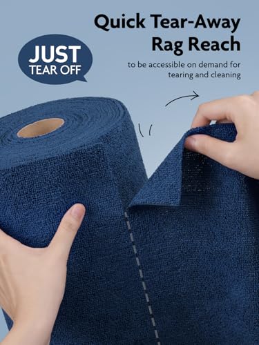 Fantasticlean Microfiber Cleaning Cloth Roll-75 Sheets, 12"x12" (Navy Blue) - color: Navy Blue, size: 75 pack