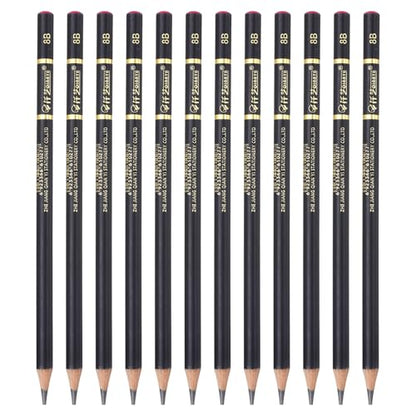 PATIKIL 12Pcs Drawing Pencils for Sketching, 8B Refill Sketch Pencils for Drawing, Graphite Art Pencil Set Professional Resistant Lead for Painting Shading Artist Office Supplies - size: 8B