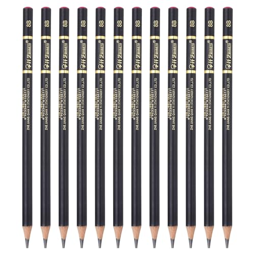 PATIKIL 12Pcs Drawing Pencils for Sketching, 8B Refill Sketch Pencils for Drawing, Graphite Art Pencil Set Professional Resistant Lead for Painting Shading Artist Office Supplies - size: 8B