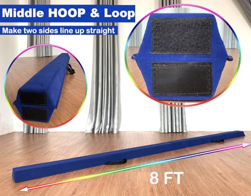 Marfula 6 FT / 8 FT / 9 FT Folding Gymnastics Beam Foam Balance Floor Beam - color: Blue, size: 6 Ft