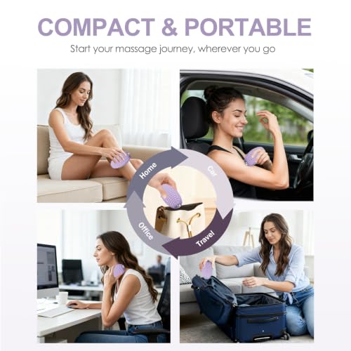 Vibrating Massage Ball with Rolling Head for Plantar Fasciitis - color: Purple