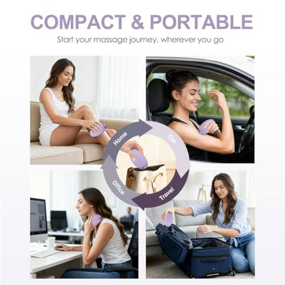 Vibrating Massage Ball with Rolling Head for Plantar Fasciitis - color: Purple