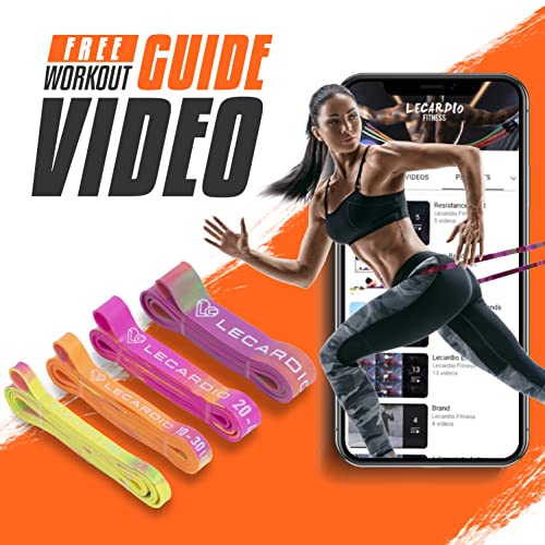 Lecardio Resistance Bands for Working Out, Rubber Pull Up Assistance Bands, Exercise Bands, Workout Bands, Resistance Bands for Legs, Physical Therapy, Muscle Training, Men and Women