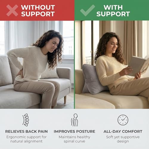 Pat. Pend. Corduroy Lumbar Support Pillow for Watching TV, Reading & Gaming, Triangle Cushion for Sofa, Armchair, Couch or Bed, Removable Washable Cover, Light Gray - color: Light Gray