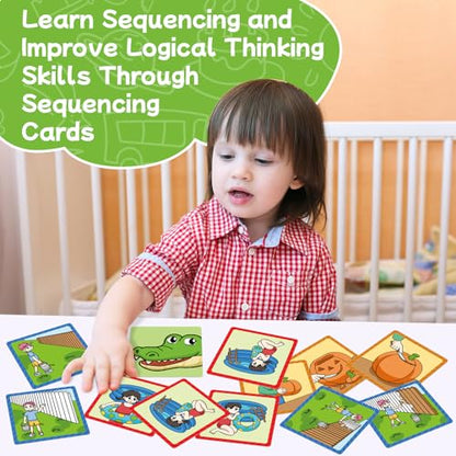 Sequencing Cards,Sequence Board Game for Kids,Story Storytelling,Speech Therapy Toys Materials for Autism,Social Skills,Sentence Building,Educational Classroom Preschool Learning Activities - style: 4 Sequencing Cards