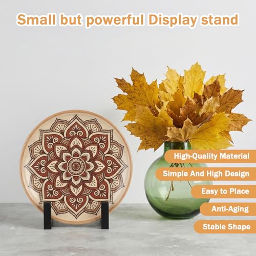 2 Pack 8 Inch Metal Plate Stands for Display Large Frame Holder Stand for Vinyl Records, Pictures, Books, Platters, Artworks, Black Industrial Tabletop Easels