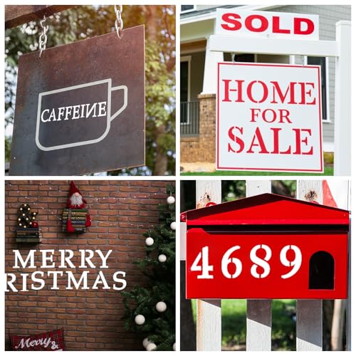 36 Pcs 5 Inch Reusable Letter and Number Stencils, PET Plastic Spray Painting Templates for Wall, Wood, Fabric, Craft DIY Decoration