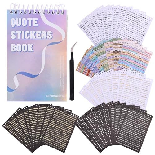 3000+ Pcs Word Stickers for Journaling, 50 Sheets Gold Foil Art Scrapbook Quote Stickers for Junk Journal, Scrapbooking Supplies Small Talk DIY Decorative Gift for Women Teen Girls - style: Quote Style 2