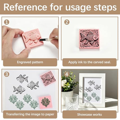 10Pcs Square Linoleum Blocks for Printmaking,2x2in Premium Rubber Stamps, Printmaking Supplies for Printing, Stamp Making, and a Wide Range of DIY Craft Projects - color: Square 2x2x0.32in-10pcs