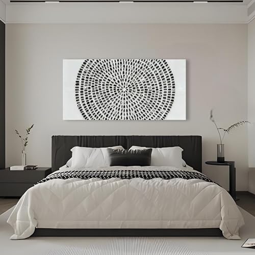 Art 30x60 inch Hand Painted Black and White Abstract Texture Art Oil Painting Large Modern Art Canvas Wall Decoration Painting - color: Yi073
