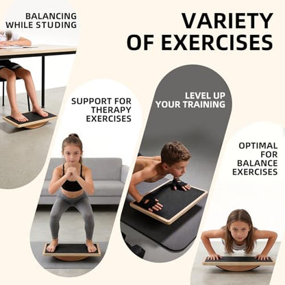 Juoe Balance Board Wobble Board,Balance Toys for Physical Therapy - color: Black