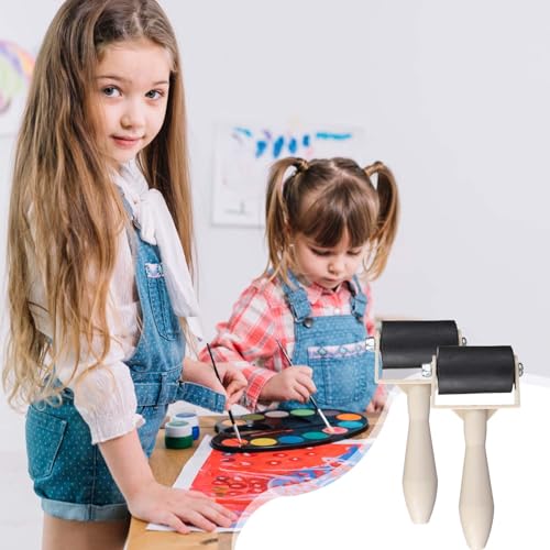15 Pcs Rubber Brayer Roller 1.96 Inch Brayer Rollers for Crafting | Paint Brush, Ink Applicator, Art Craft Oil Painting Tool, for Printmaking, Wallpapers Stamping, Gluing