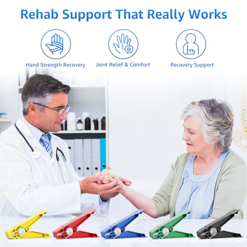 FitBeast Finger Exerciser Set – 5 Resistance Clips for Hand Therapy, Grip Strength & Dexterity – Ideal Finger Strengthener for Rehab, Stroke Recovery, Arthritis, Seniors & Athletes