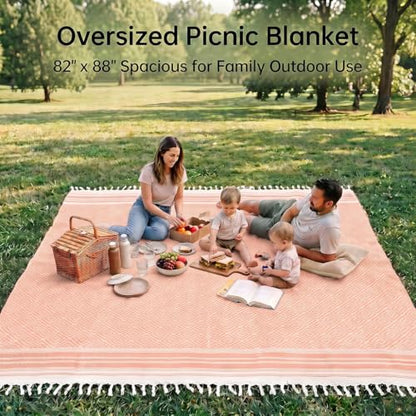 Yongoes Turkish Beach Towel Blanket Oversized 82x88 Orange Boho - color: Rustic, size: Extra Large 82"x88"（208x224cm）