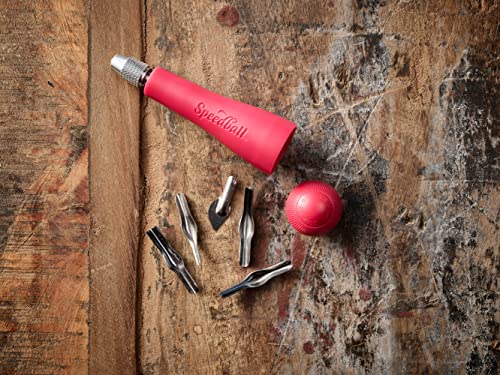 Speedball Block Printing Tool Set (4-Piece) - Includes Linocut Carving Tool, Roller Brayer, Printmaking Baren, and Bench Hook - Made in USA