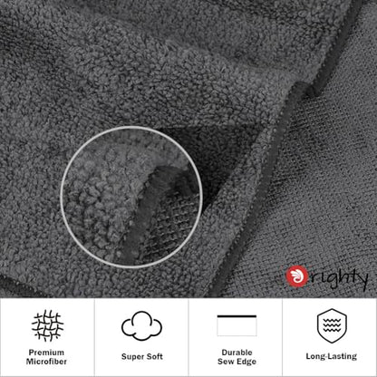 Orighty 6-Pack Grey Hand Towels, 16x28 inch Microfiber Gym Towels - color: Grey, size: Pack of 6