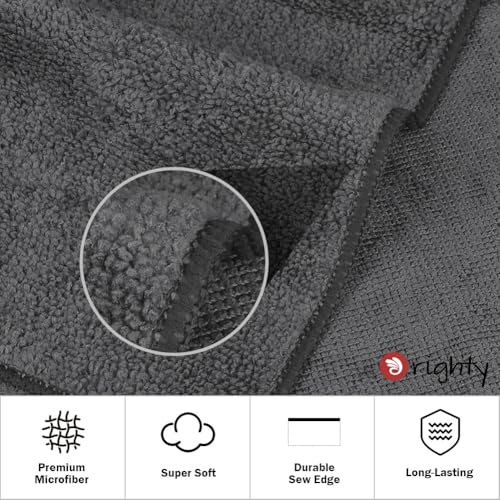 Orighty 6-Pack Grey Hand Towels, 16x28 inch Microfiber Gym Towels - color: Grey, size: Pack of 6
