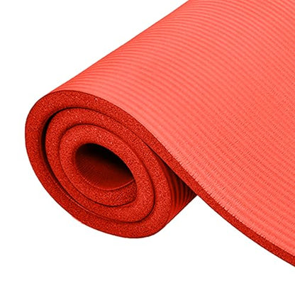 BalanceFrom 1-inch Thick 71x24 Inches Extra Thick Exercise Yoga Mat - color: Red