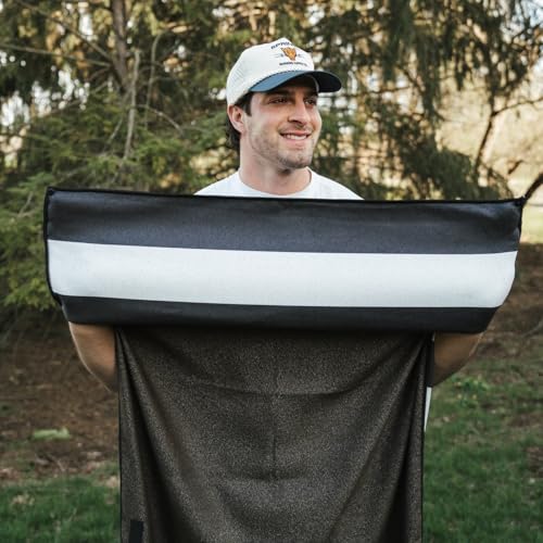 Sprints Athletic Running Towel, Full-Sized, Car Seat Cover - Performance Microfiber (Midnight Boardwalk Stripe) - color: Midnight Boardwalk Stripe W/ Snaps
