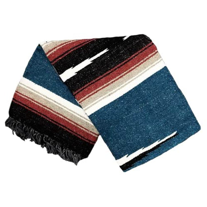 Open Road Goods Mexican Diamond Blanket - XL Heavyweight Yoga Blanket – Handmade in Mexico - Thick Boho Serape Saltillo Style Throw for Beach, Picnic, Home, Camping and More! (Harvest Moon) - color: Harvest Moon