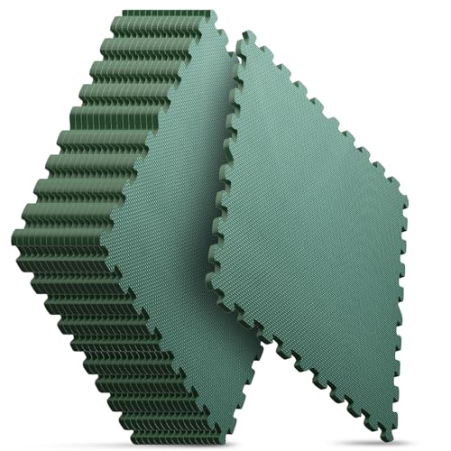16 Pack 64 sqft Home Gym Mat, Puzzle Exercise Mat, EVA Interlocking Foam Floor Tiles for Home Workout Equipment and Kids' Play Areas - Blue, 24 in x 24 in x ½ in - (Green, 16 Pack(64 SQ FT)) - color: Green, size: 16 Pack(64 SF)