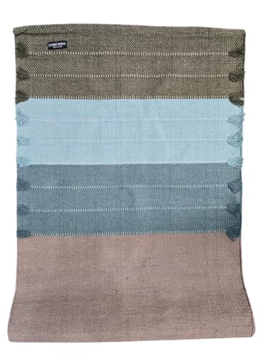 Indian Handmade100 % Organic Anti Skid Multi Colour Cotton Yoga Mat - Eco-Friendly Hand-Woven Rug - Non-Slip & Thick (24”x72”x5mm) for Hot yoga & Everyday Fitness at Home - Comfortable & Foldable Extra-Long Mat - color: Multi 3