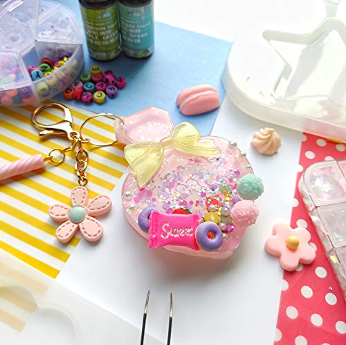 Epoxy Resin Shaker Molds with Cover, Hanging Hole Perfume Bottle, Clover, Heart, Star, Gift Box, Jewelry Casting Supplies 5-Shape Large 3.4-3.66inch - color: Keychain Charms Craft 2-Pack