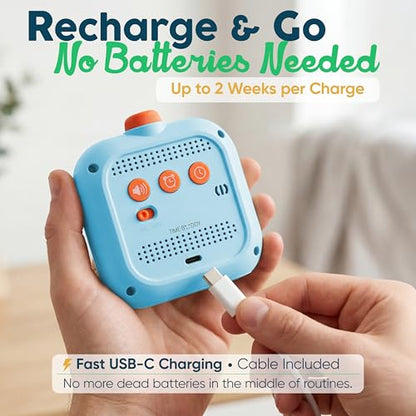 Digital Visual Timer for Kids - Calmer Routines & Transitions | Silent, Rechargeable, 99-Min Clock, Alarm, Countdown & Count-up; For Classroom, Home & Therapy - Builds Focus & Independence - color: Blue