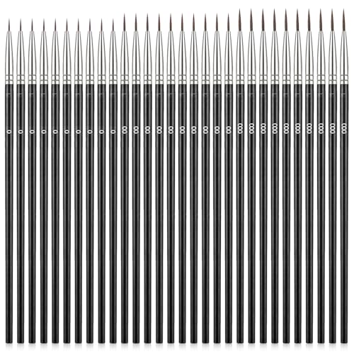 Tiny Detail Paint Brushes, 60 Pcs 3 Size #0#00#000 Fine Tip Paint Brush Miniature Fine Paints Liner Brush for Crafts Painting Watercolor Acrylics Oil Acrylic Art Face Painting