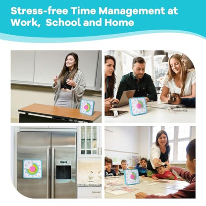 TWENTY5 SEVEN Countdown Timer 7.5 inch; 60 Minute 1 Hour Visual Timer – Classroom Teaching Tool Office Meeting, Mechanical Countdown Clock for Kids Exam Time Management Magnetic, Macaron Sky Blue - color: Macaron Sky Blue