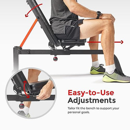 Sunny Health & Fitness Multifunction Adjustable Incline Weight Bench