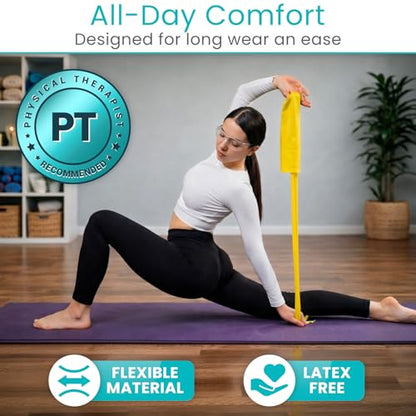 Vive Professional Resistance Bands - 25 Yard Non-Latex Roll for Physical Therapy, Lower and Upper Body Exercise Workout - Straight Elastic for Strength Training, Rehabilitation, Women, Men - color: Yellow