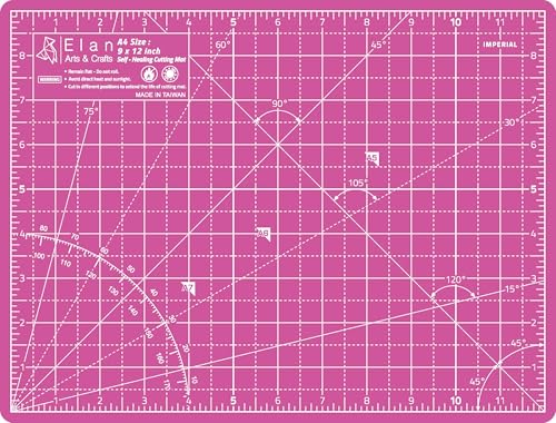Elan Cutting Mat A4 Pink & Purple, Self Healing Cutting Mat 9x12 Inch, 5-Ply Craft Board Pink, Hobby Board for Crafts 9x12 Inch - style: 12 x 9"