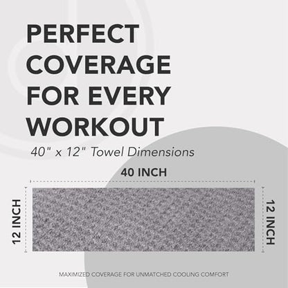 Microfiber Cooling Towels for Neck and Face - 2 Pack 44x16.5” Mesh Quick Dry Gym Towels for Working Out with Waterproof Bag and Carabiner - Sweat Rag for Gym, Sports, Outdoor Activities