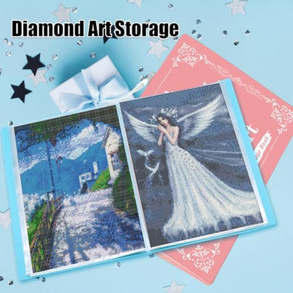 2 Pack A3 Storage Book for Diamond Painting | Handheld Diamond Art Portfolio Folder with 30 Pocket, Diamond Art Storage Book for 12”x16” Diamond Painting Photo Picture