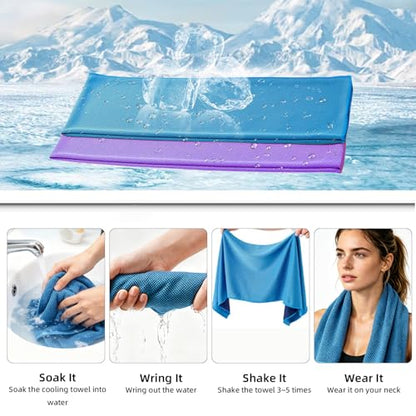 5 Pack Cooling Towel 31"x11", Microfiber Gym Towels for Men and Women，Soft Breathable Chilly Towe for Yoga, Running, Workout,Gym, Camping, Fitness, Workout
