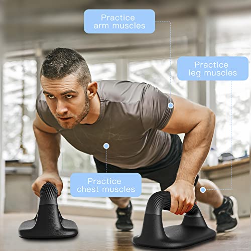 Kipika Push Up Bars, Pushup Stands, Anti-Slip Soft Plastic Push Up Handles, Bottom Anti-Slip Pad, Strength Training Equipment, Perfect for Floor Workout Exercise - color: Black