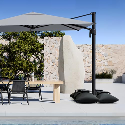 Sand Bags for Weight, 4-Pack 50LBS 1680D Oxford Fabric Sandbags | Sandbags for Weight to Hold Down Umbrella Base, Patio & Cantilever Umbrella Stands, Outdoor Furniture(Without Sand)(4,Medium) - size: 4 x 50lbs