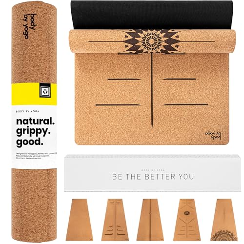 Luxury Cork Yoga Mat - Non Slip, Extra Thick Grip. Thicker, Longer, and Wider for More Comfort and Support. Tough Enough For Hot Yoga. Natural, Non Toxic, and Eco Friendly. Optional Alignment Lines. - color: Dreamer