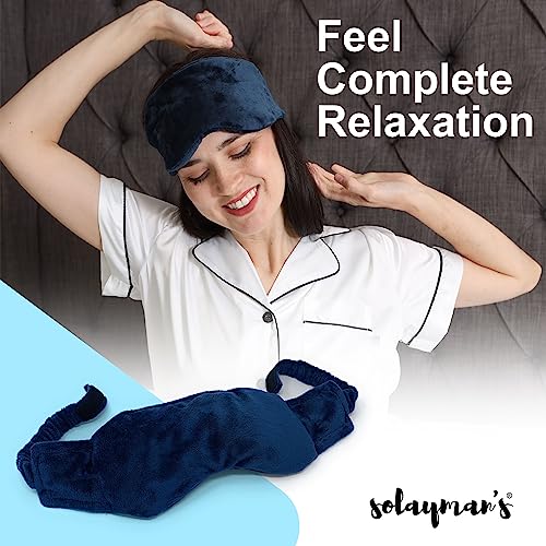 Weighted Lavender Eye Mask for Sleeping, Yoga, Dry Eyes - Great Relaxation Gifts for Mom, Dad, Women, Men - Aromatherapy Lavender Eye Pillow Gift (Navy Blue) - color: Navy Blue