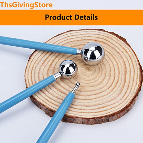 4 Piece Clay Sculpting Tools Kit, Double-Ended Metal Ball Tools Stylus Cake Decoration Modeling Tools Set, Wax Carving Tools Embossing Tools