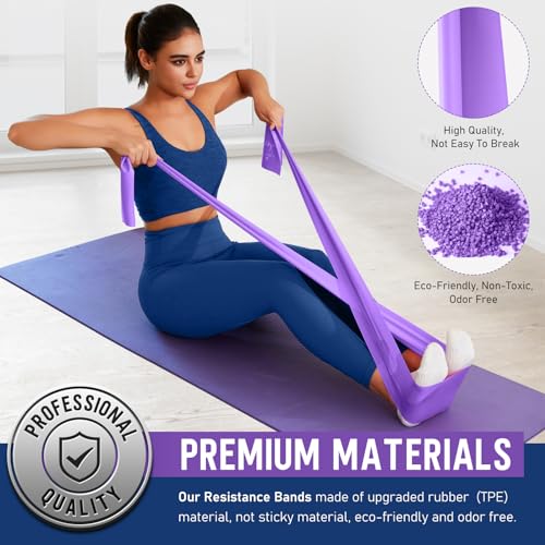 Resistance Bands for Working Out, Stretch Bands for Exercise, Yoga, Pilates - color: 3.Purple, size: 7FT
