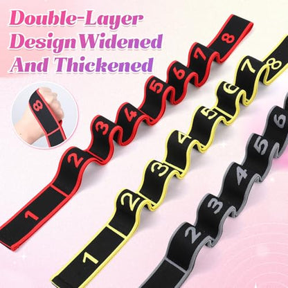 Fitness Resistance Band for Stretching and Yoga, Multifunction Tension Rope,8 Loops Elastic Exercise Bands,Adjustable Bands,for Full Body Stretching Shaping and Training - color: Blue+Purple+Pink