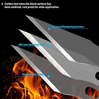 EHDIS Precision Craft Knife Blades 11# Refill Art Blades Cutting Tool With Storage Case for Hobby, Scrapbooking, Stencil (50)