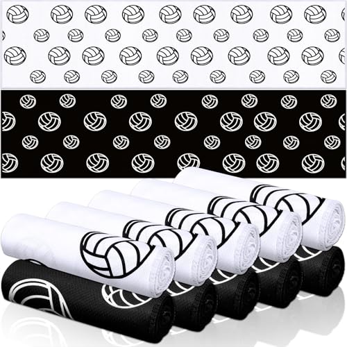 FuWeave 12 Pcs Black Volleyball Cooling Towels Gifts 40 X 12 Inch - color: Black, size: 40 x 12 inches