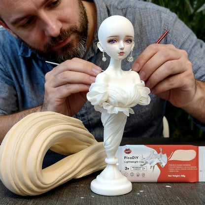 Air Dry Clay Lightweight, Flexible Modeling Clay for Adults Arts and Crafts | Professional & Moldable, Soft & No-Stick, Polymer Clay for Sculpting, Molding,Anime Figures,Making Costumes,DIY Projects - color: Skin