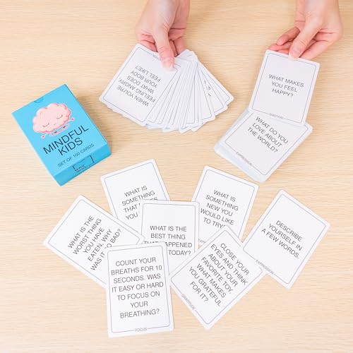 100 Mindfulness Conversation Cards for Kids - Enable Meaningful Conversations with Kids - style: Kids Conversation Cards
