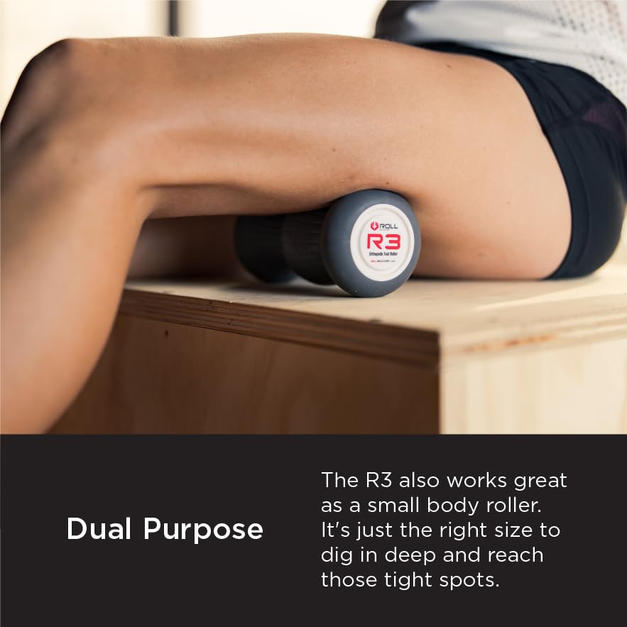 ROLL Recovery R3 (Onyx Black) - Orthopedic Foot & Plantar Fascia Massage Roller - color: Onyx Black
